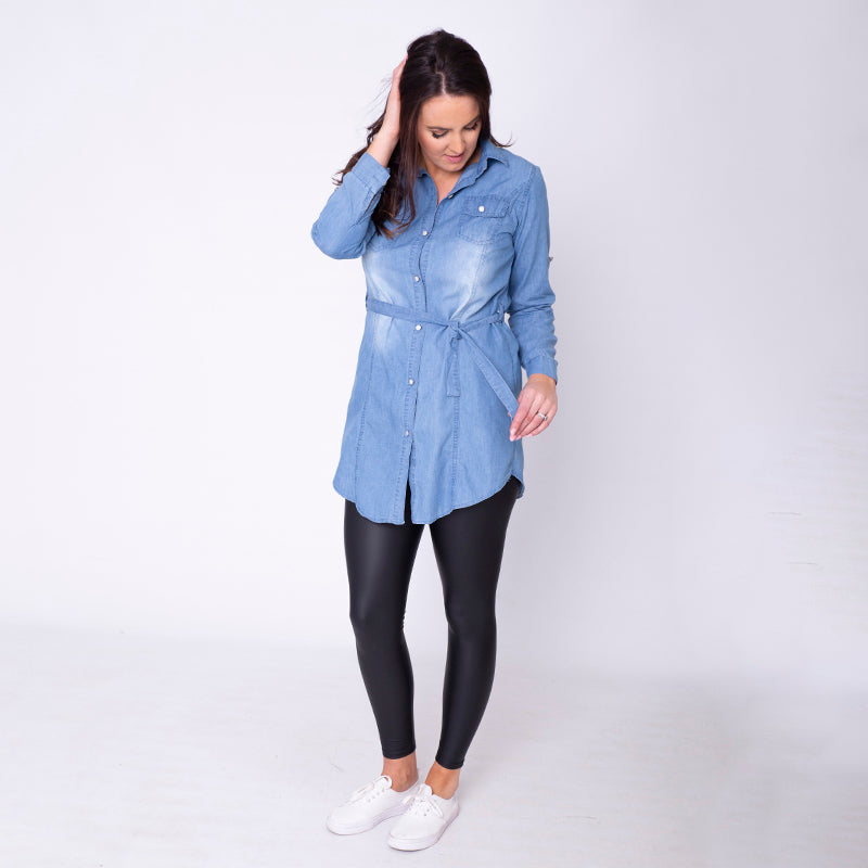 Mason Belted Denim Shirt