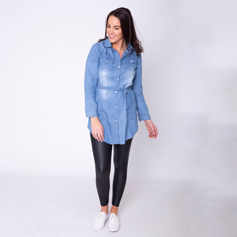Mason Belted Denim Shirt