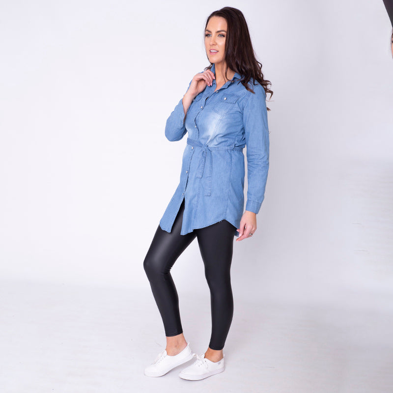 Mason Belted Denim Shirt