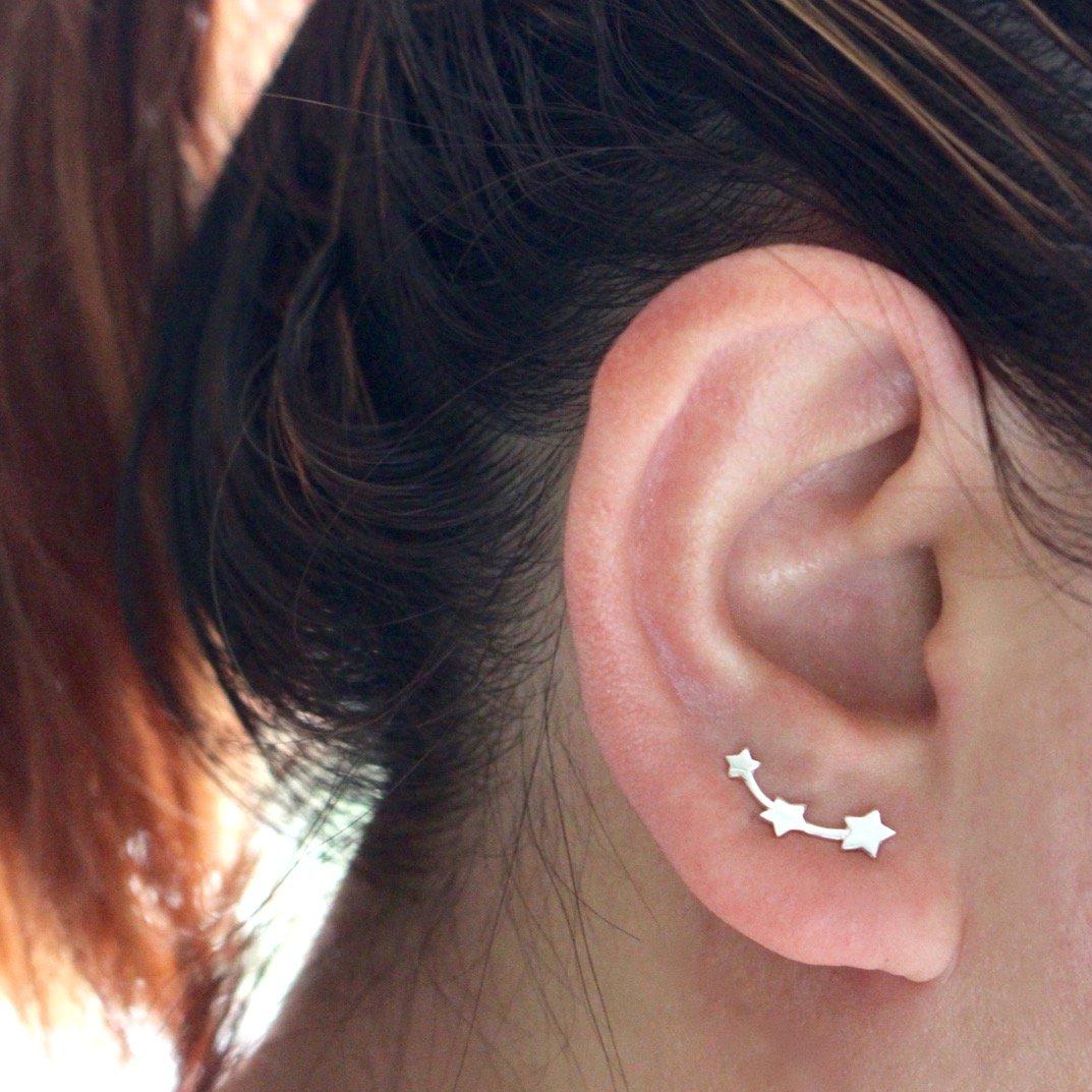 Shooting Star Ear Climber Silver