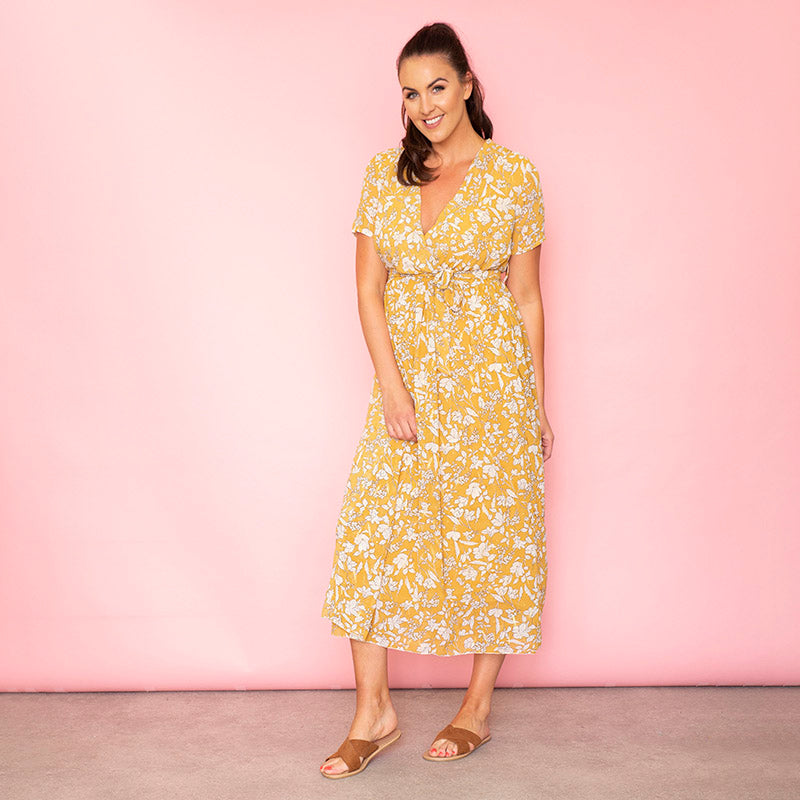 Sally Wrap Floral Dress Buttercup