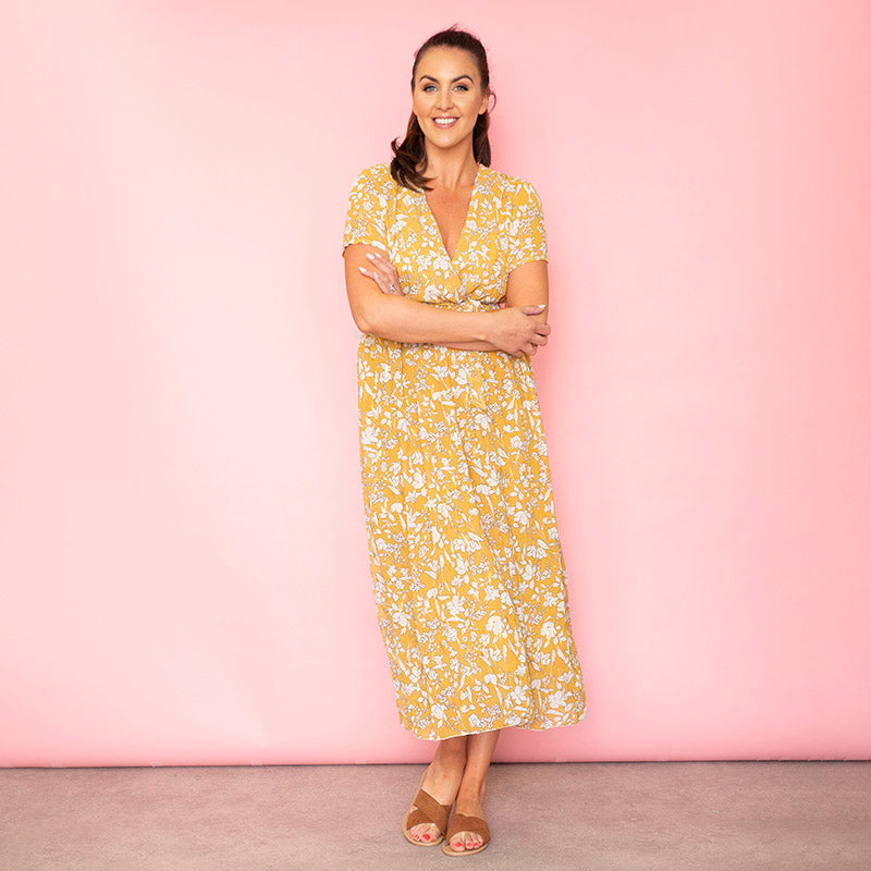 Sally Wrap Floral Dress Buttercup