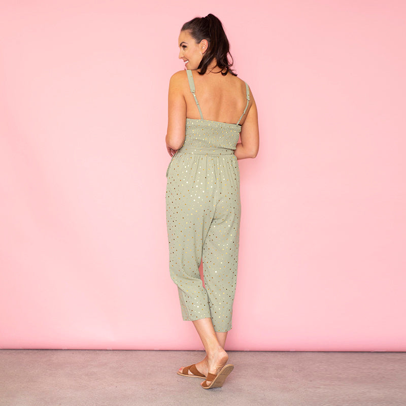 Isabella Sweetheart Jumpsuit (Sage)