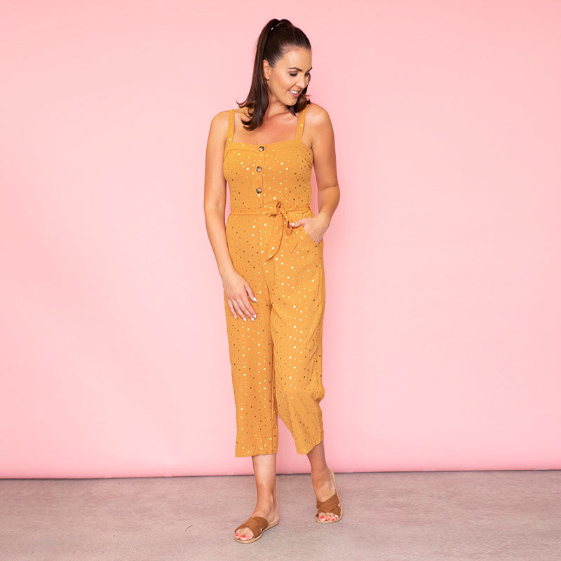 Isabella Sweetheart Jumpsuit (Peach)