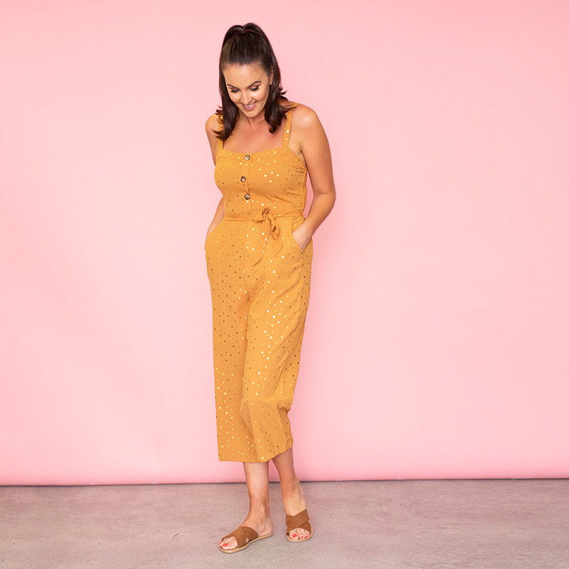 Isabella Sweetheart Jumpsuit (Peach)