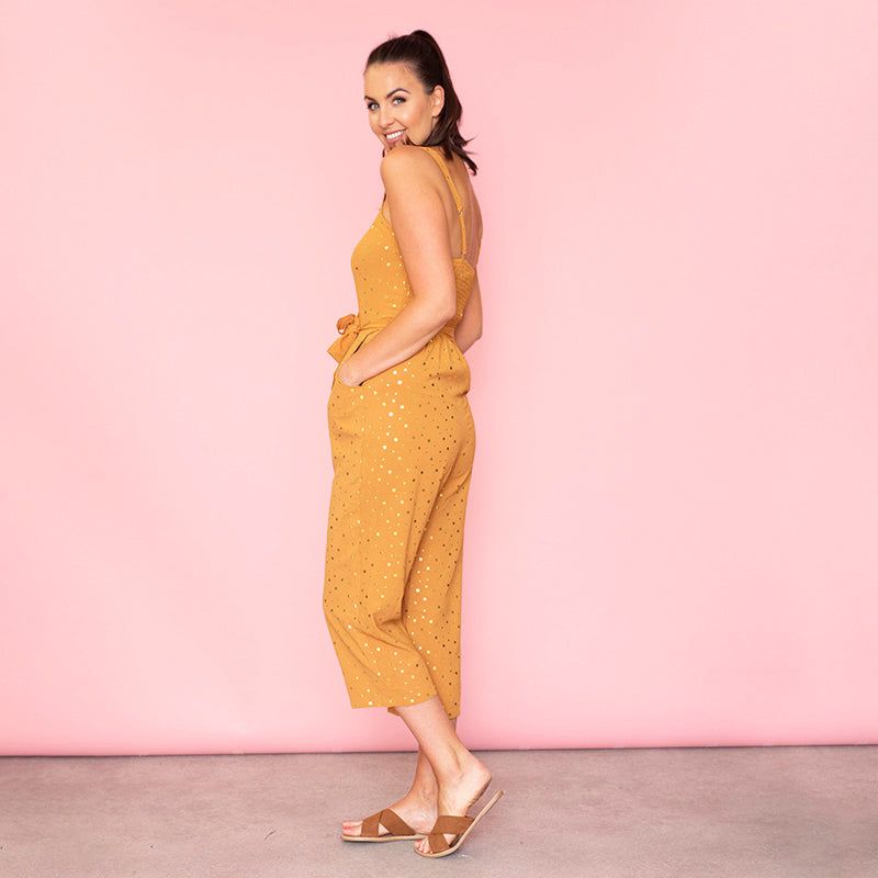 Isabella Sweetheart Jumpsuit (Peach)