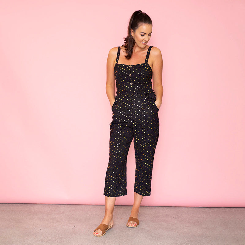 Isabella Sweetheart Jumpsuit (Black)