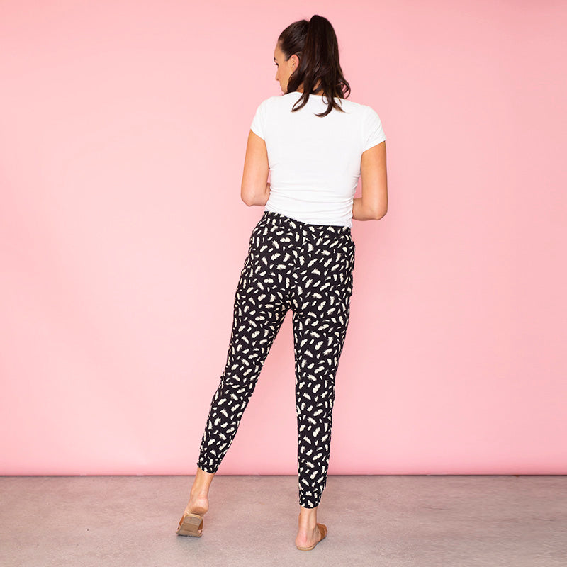 Fargo Relaxed Fit Leaf Trousers (Black)