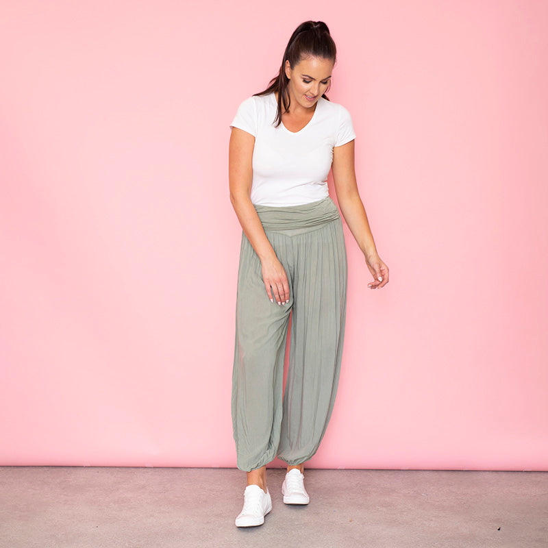 Arya Harem Trousers (Sage) - The Casual Company
