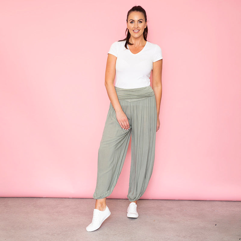 Arya Harem Trousers (Sage) - The Casual Company