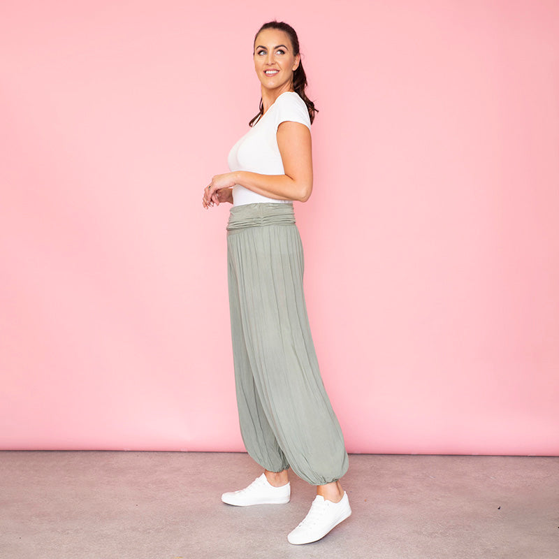 Arya Harem Trousers (Sage) - The Casual Company