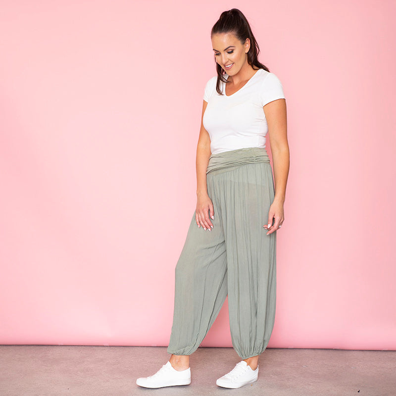 Arya Harem Trousers (Sage) - The Casual Company