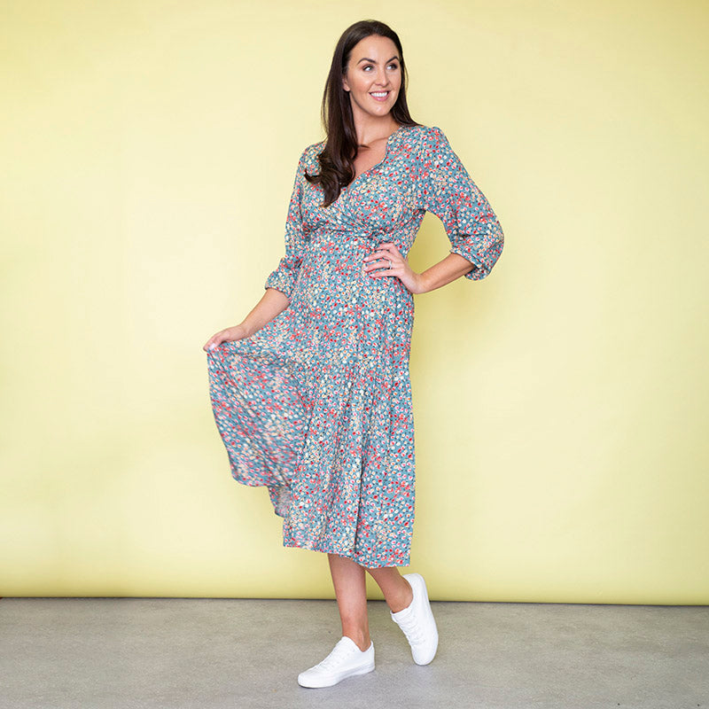 Lola Floral Dress (Sage)