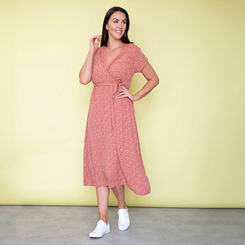 Carmen Floral Midi Dress (Strawberry)