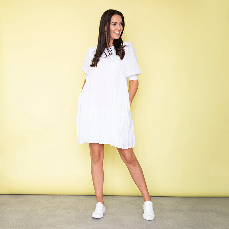Sienna Pocket Dress (White)