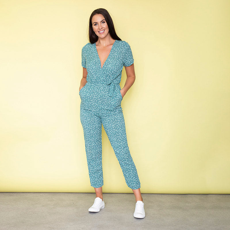 Vibra Floral Jumpsuit (Mint)