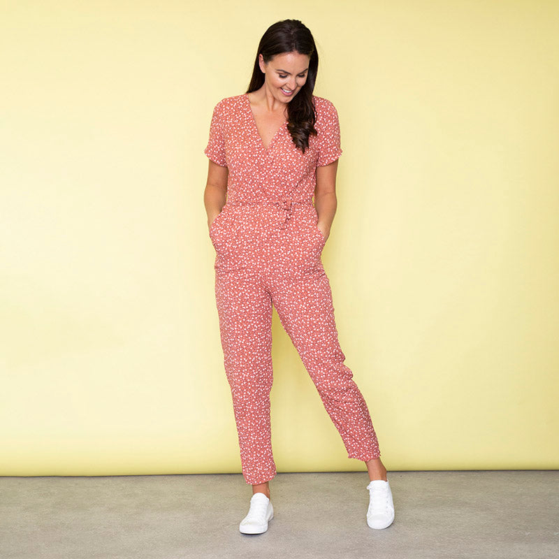 Vibra Floral Jumpsuit (Peach)