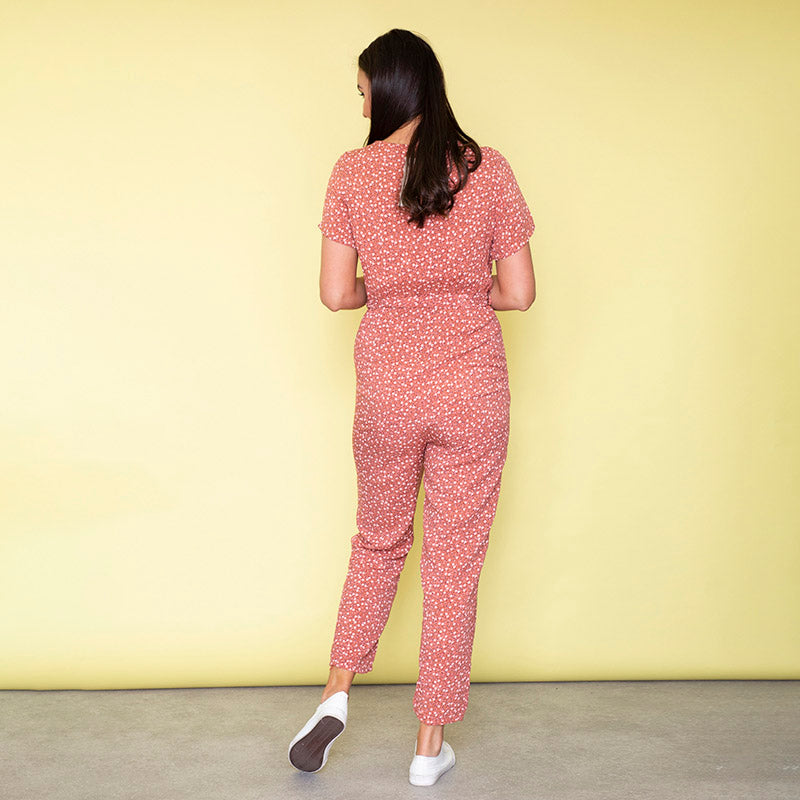Vibra Floral Jumpsuit (Peach)