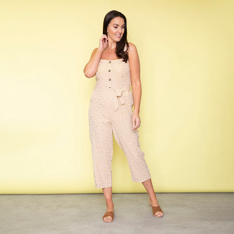 Isabella Sweetheart Jumpsuit (Cream)