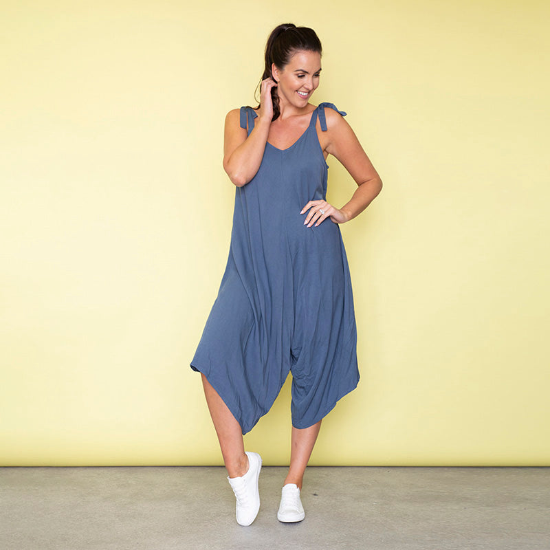 Frankie Relaxed Fit Jumpsuit (Blueberry)