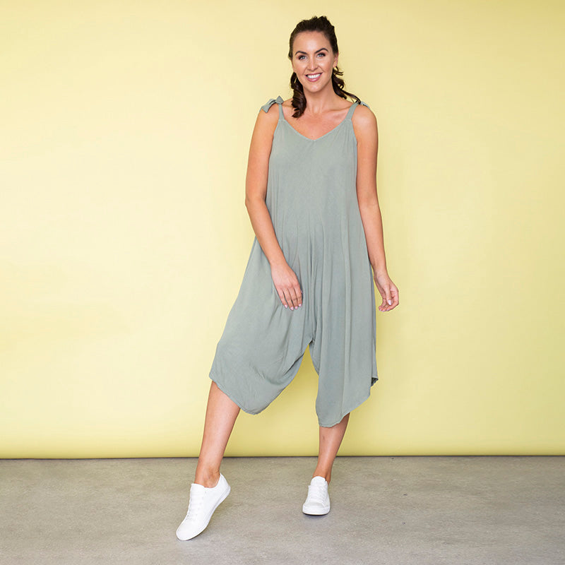 Frankie Relaxed Fit Jumpsuit (Khaki)