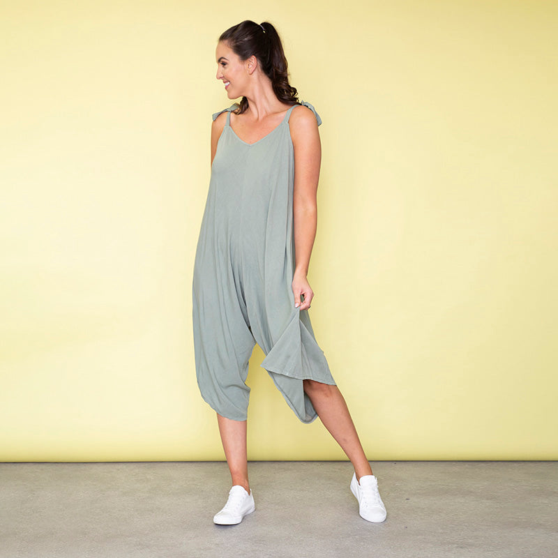 Frankie Relaxed Fit Jumpsuit (Khaki)