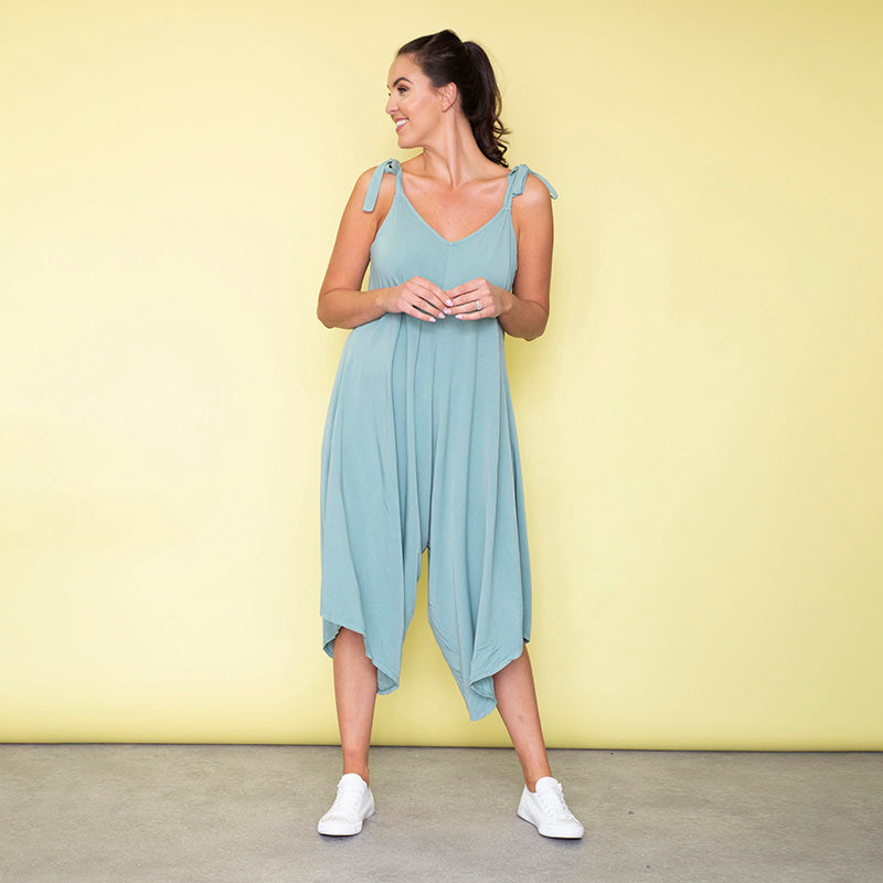 Frankie Relaxed Fit Jumpsuit (Duck Egg)
