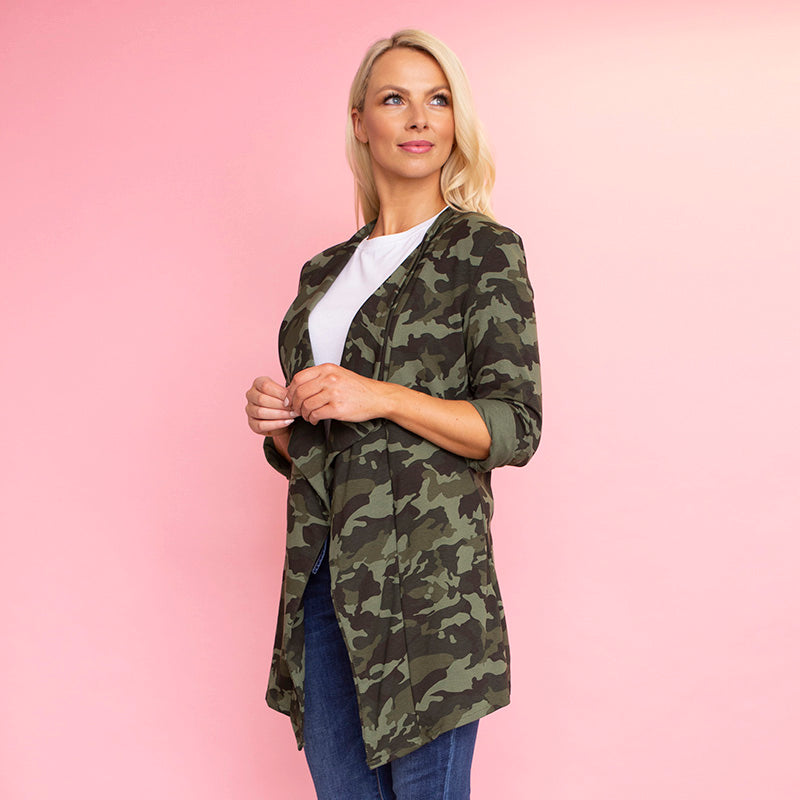 Amy Stretch Blazer (Camo) - The Casual Company