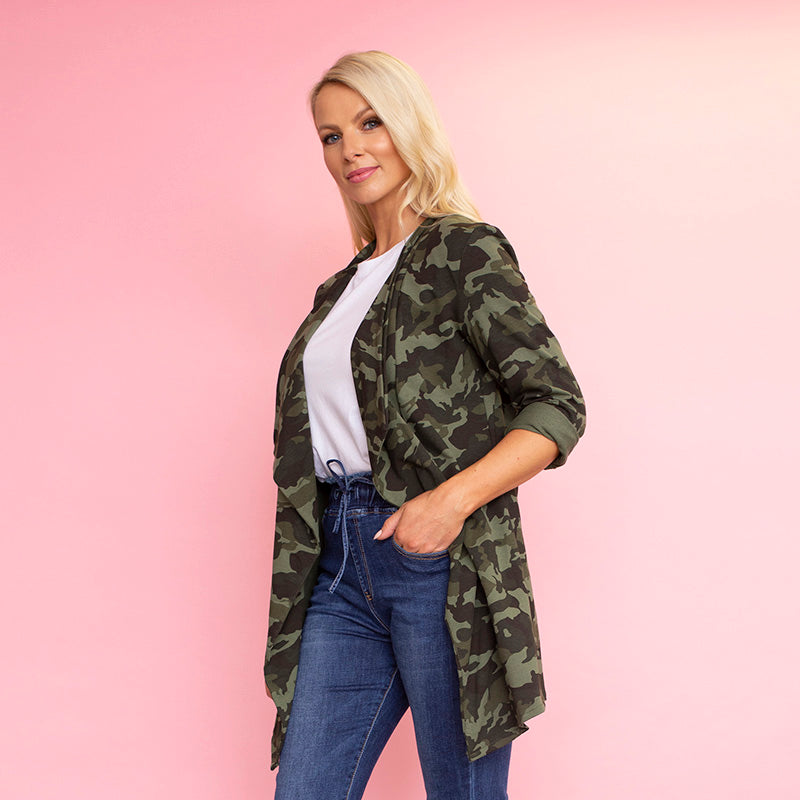 Amy Stretch Blazer (Camo) - The Casual Company