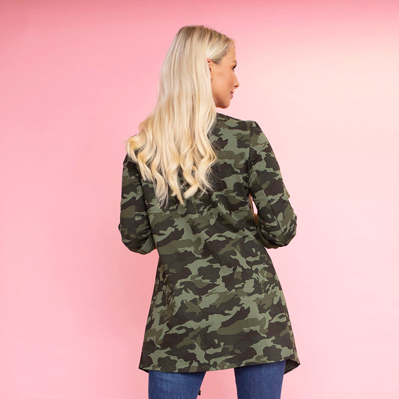 Amy Stretch Blazer (Camo) - The Casual Company