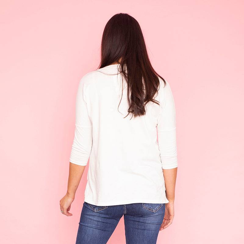 Pia Relaxed Fit Round Neck Top (Vanilla)