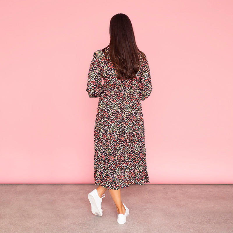 Lola Floral Dress (Black)