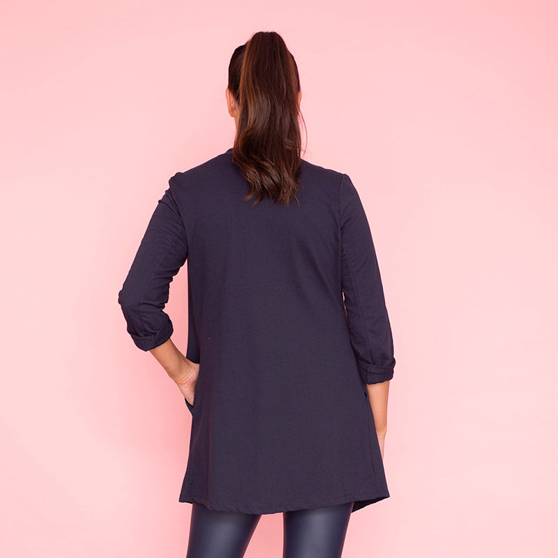 Amy Stretch Blazer (Navy) - The Casual Company
