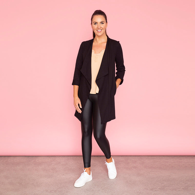 Amy Stretch Blazer (Black) - The Casual Company