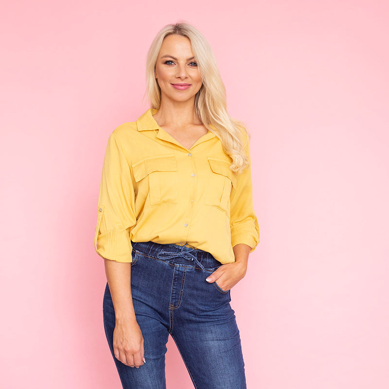 Elenor Pocket Shirt (Mustard)