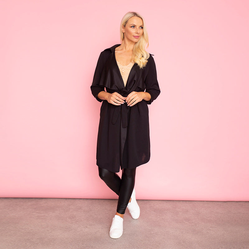 Jenny Waterfall Cardigan (Black)