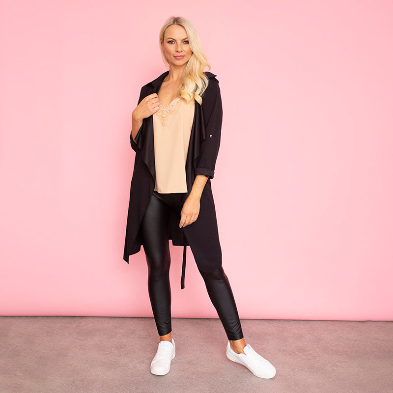 Jenny Waterfall Cardigan (Black)