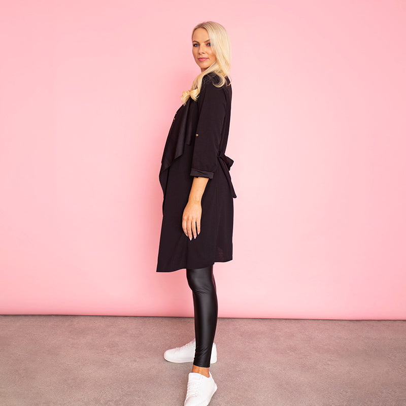 Jenny Waterfall Cardigan (Black)