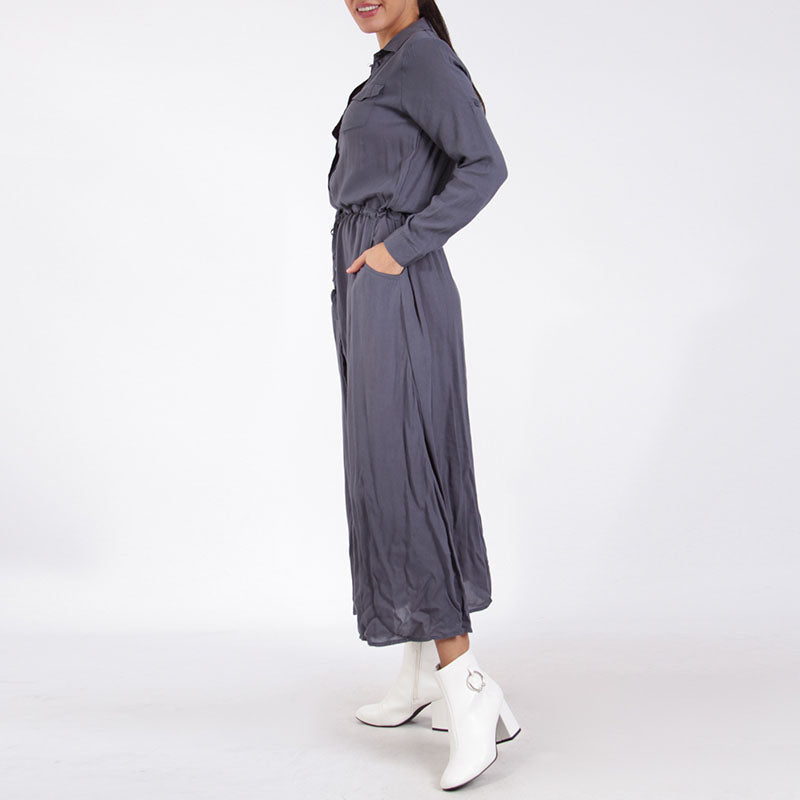 Shirt Maxi Dress Grey