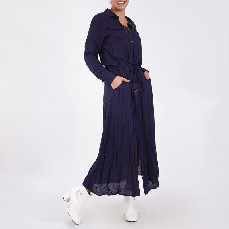 Shirt Maxi Dress Navy