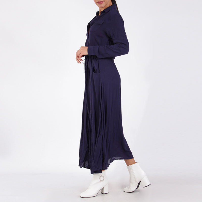 Shirt Maxi Dress Navy