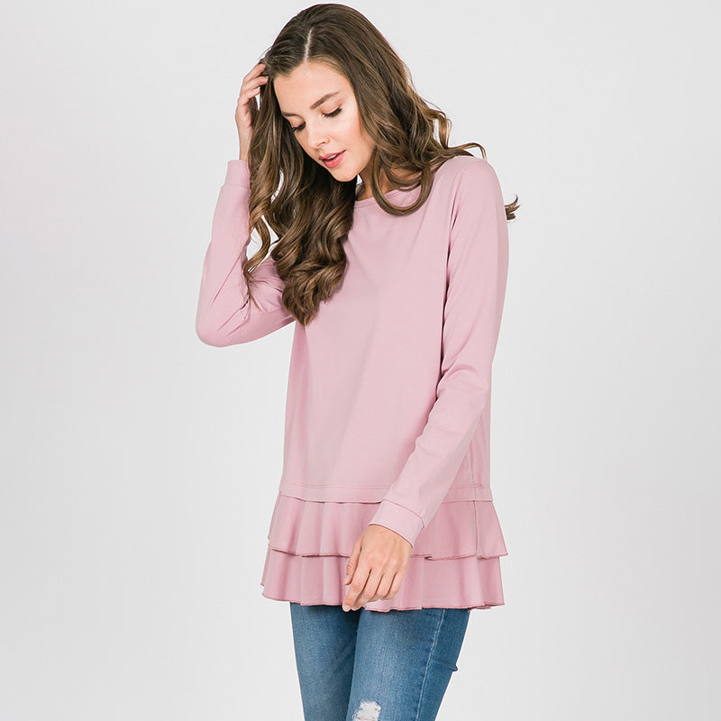 Peggy Peplum Sweater Pink