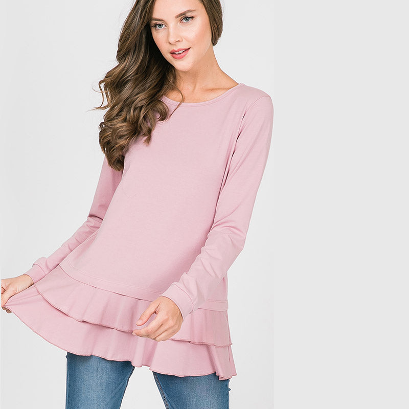 Peggy Peplum Sweater Pink