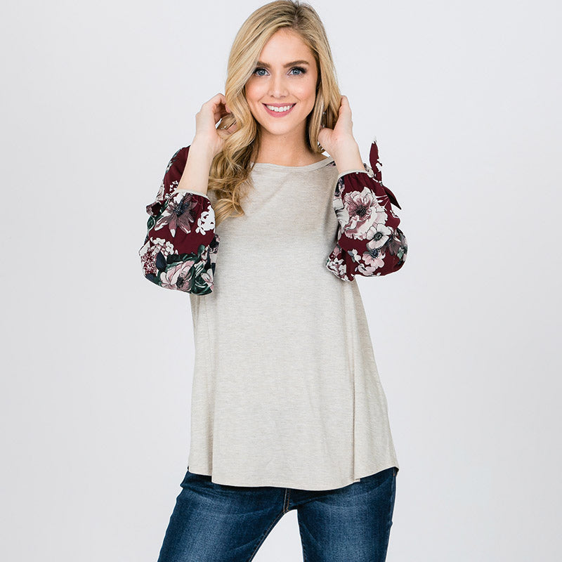 Missy Floral Sleeve Berry