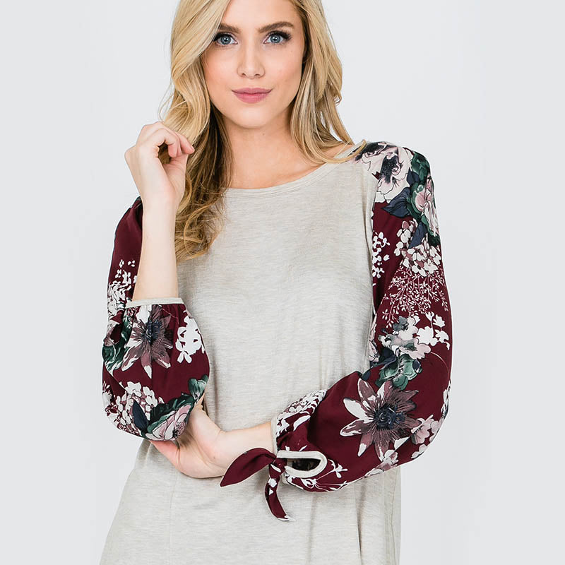 Missy Floral Sleeve Berry