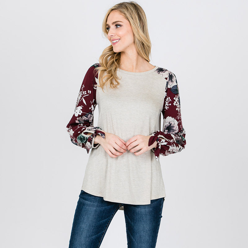 Missy Floral Sleeve Berry