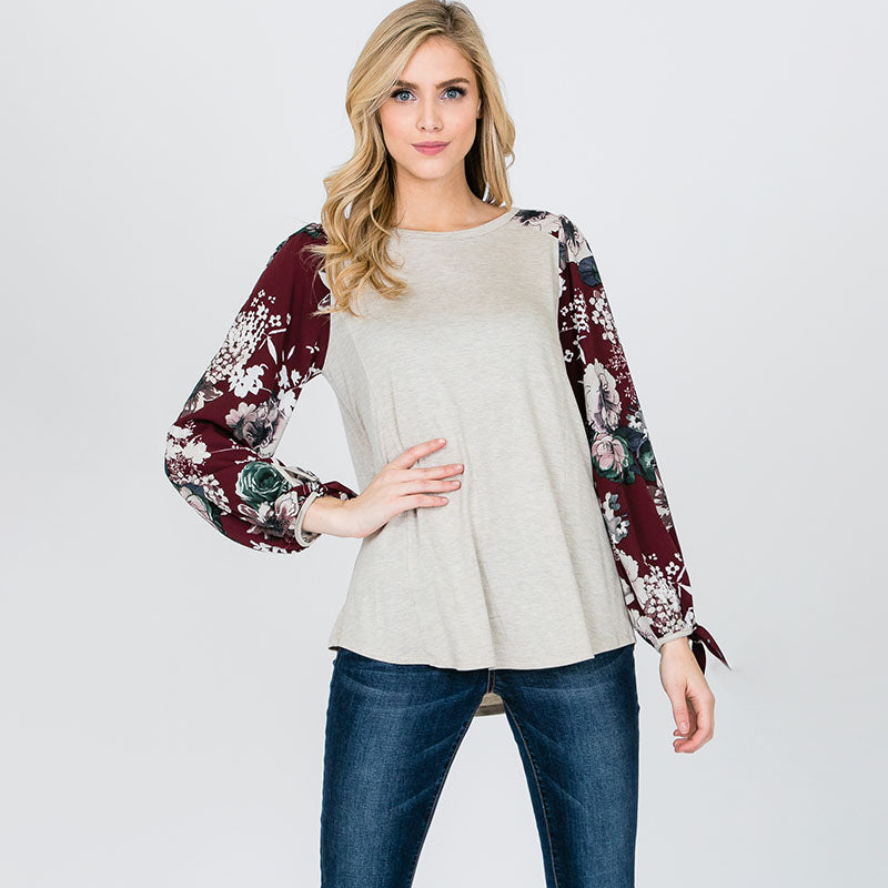 Missy Floral Sleeve Berry