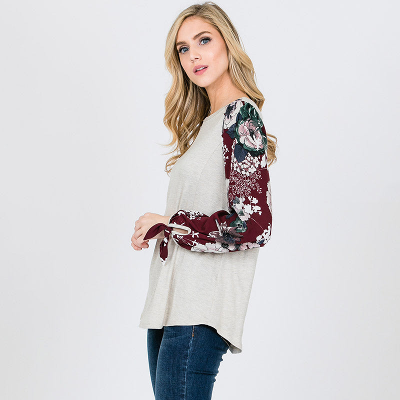 Missy Floral Sleeve Berry