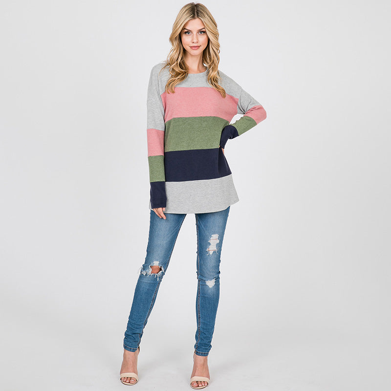 Elms Colour Block Olive