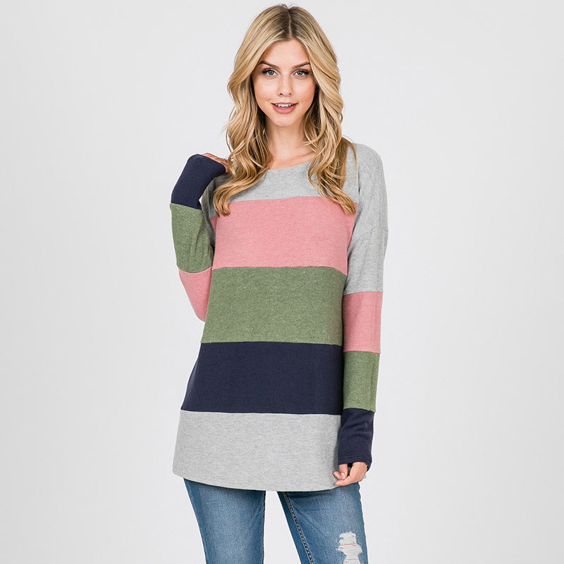 Elms Colour Block Olive